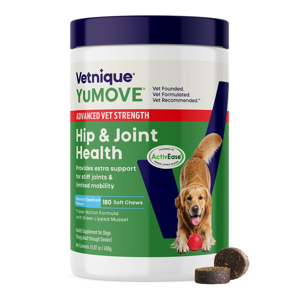 YuMOVE friandises molles pour chiens, emballage attrayant, soutien quotidien à la mobilité.