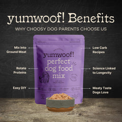 Yumwoof arômes et textures issue de chanvre et citrouille pour le goût.