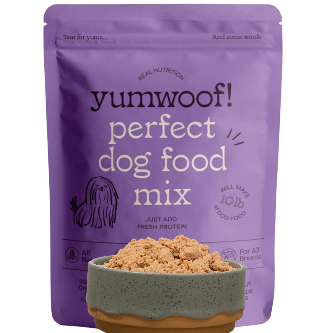 Yumwoof mélange sans céréales prêt à cuisiner pour chien.