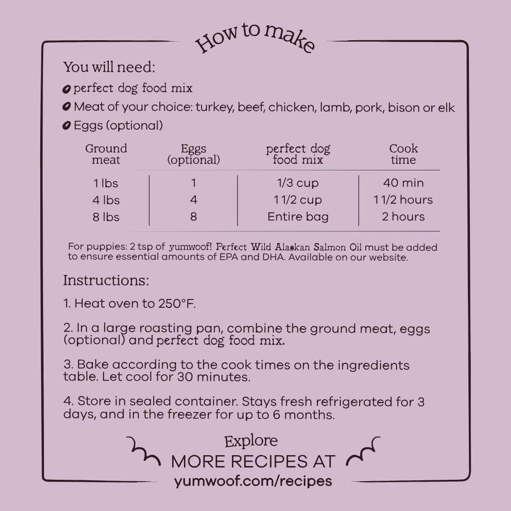 Yumwoof protéines variées (dinde, boeuf, porc) pour repas maison diversifié.