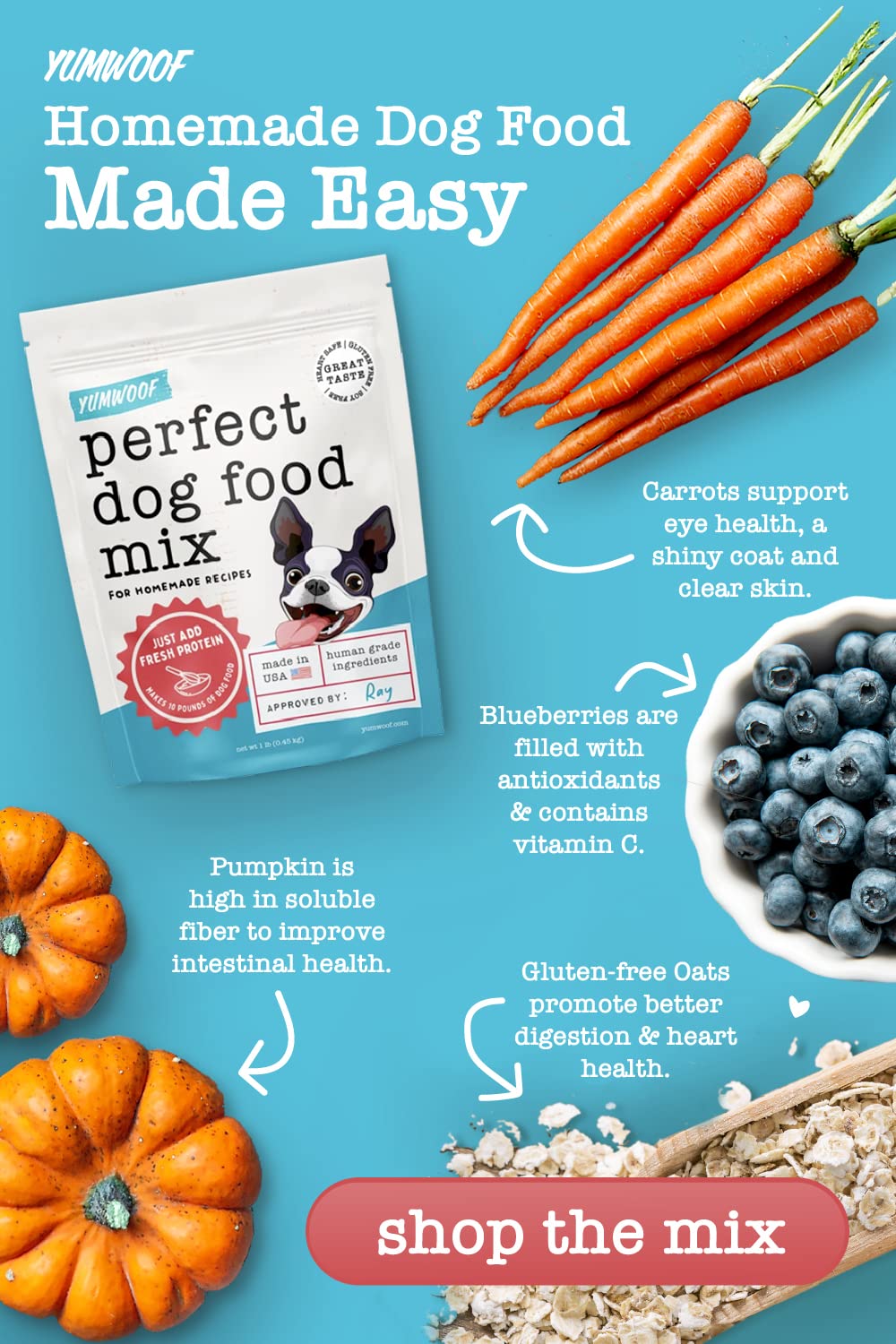 Yumwoof taurine et algues pour soutien nutritionnel.