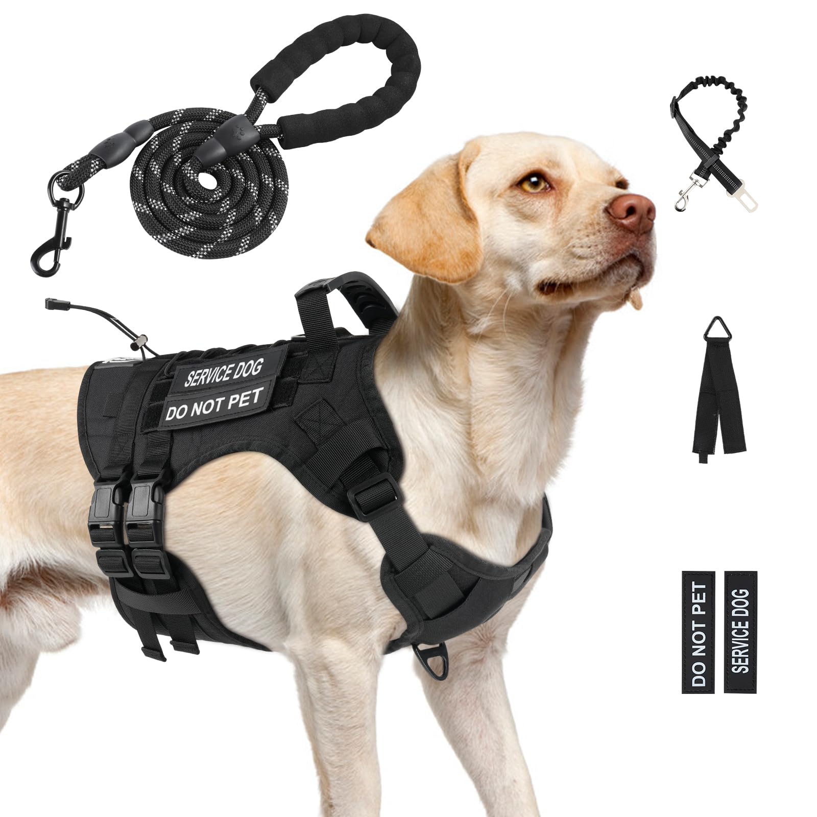 Harnais Tactique Yungaspy anti-trainage pour grand chien, contrôle sûr en promenade.