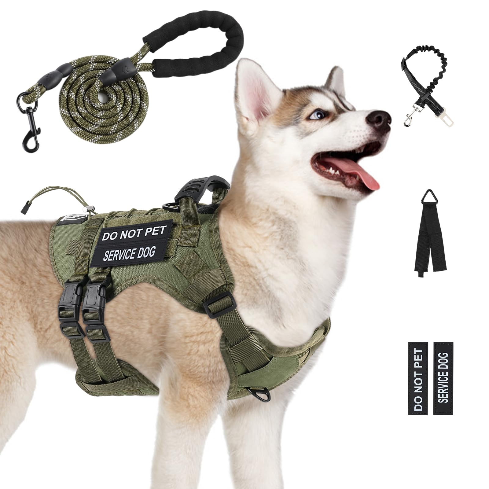 Harnais tactique Yungaspy pour gros chien, confort et liberté lors des sorties en plein air.