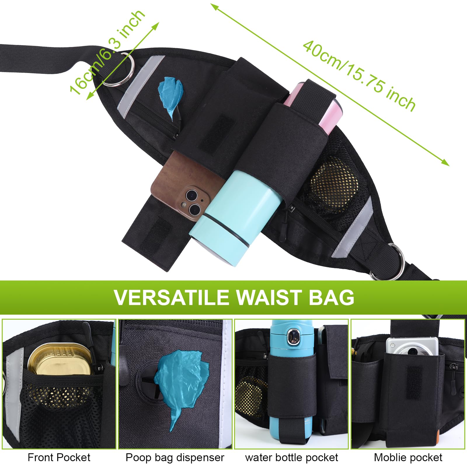 Yungaspy sac taille multi-fonctions pour snacks et smartphone.