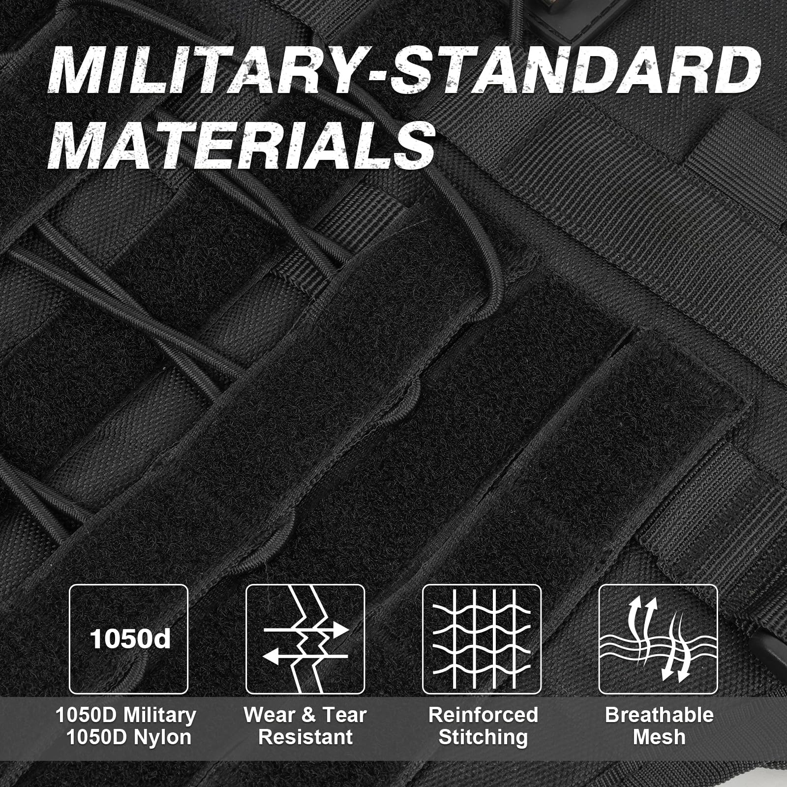 Système MOLLE Yungaspy offrant poches et accessoires pour chien aventureux.
