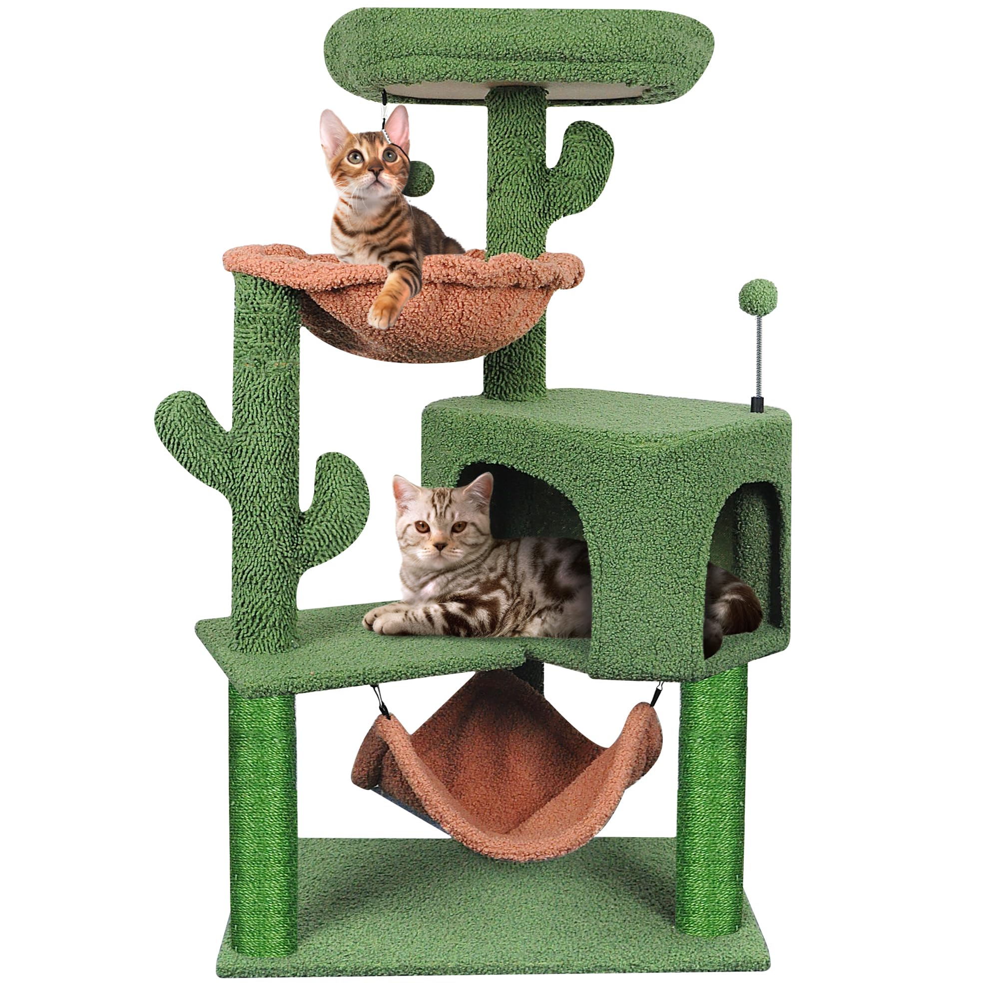 YUNIQUE Arbre à chats – balle suspendue pour jouer et chasser.