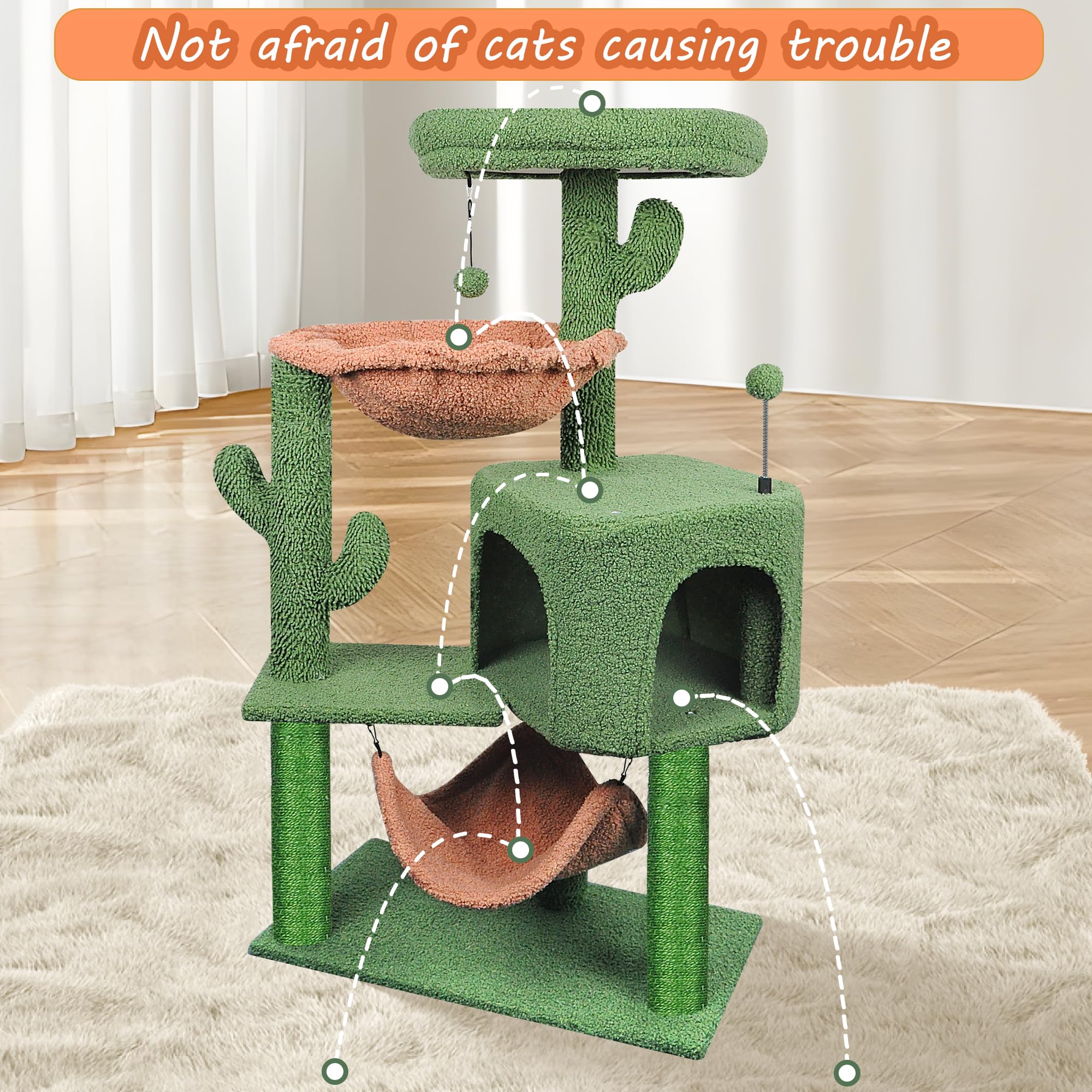 YUNIQUE Arbre à chats – grand condo pour repos privé.