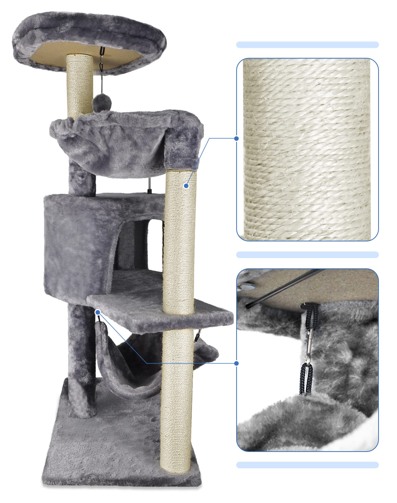 YUNIQUE hamac gris sur plateforme ronde, vue et relaxation