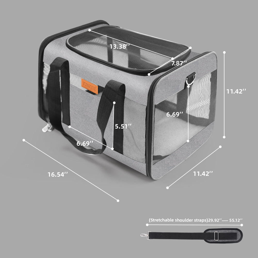 Porte-chat YUNIQUE mesh respirant, meilleure aération pendant les trajets