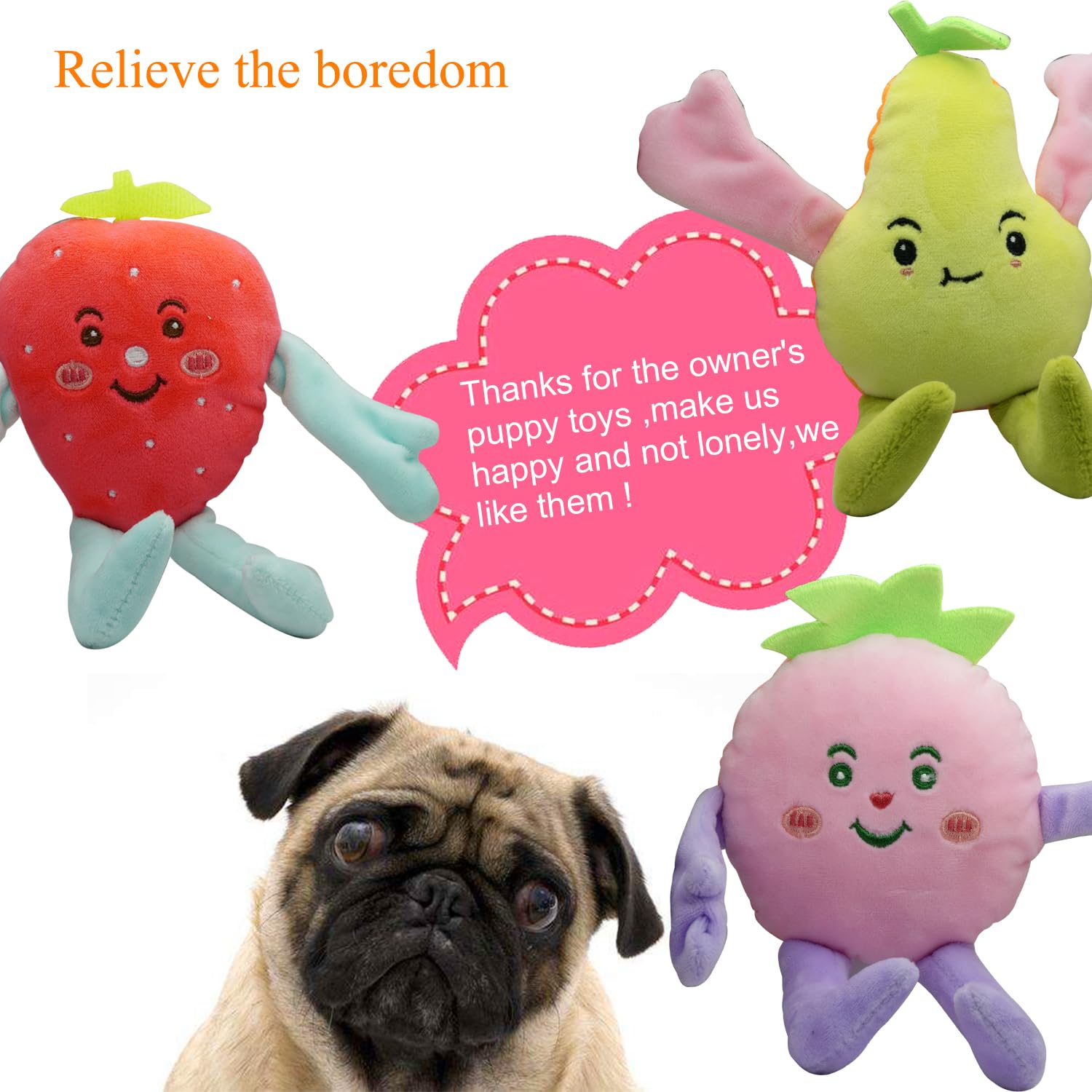 Jouet YUNKINGDOM dentition peluche avec sifflet pour chiot en période de poussée.