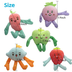 Jouet YUNKINGDOM fruits colorés peluche et sifflet, idéal pour la mastication.
