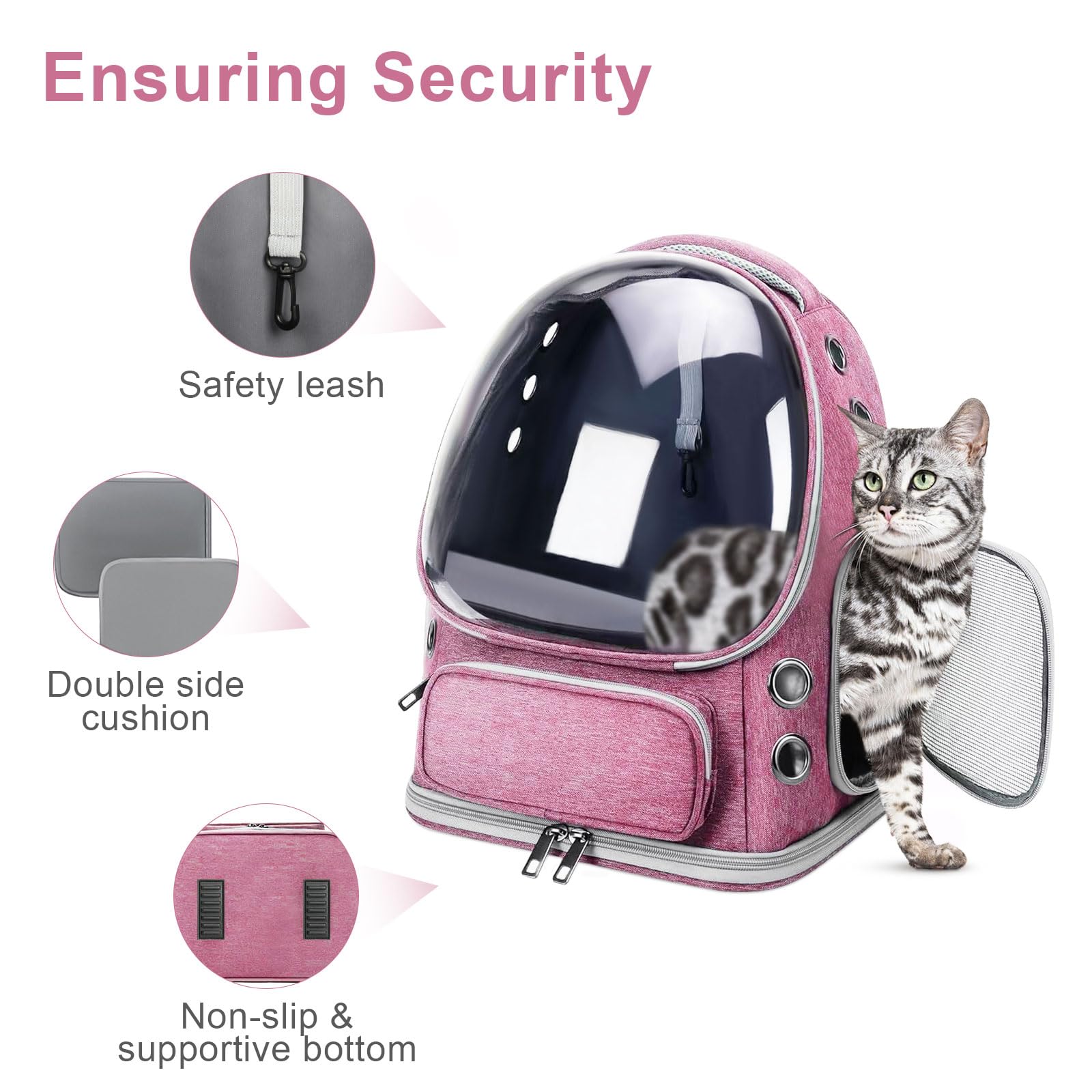 YUNLINLI sac à dos chat durable en oxford facile à nettoyer