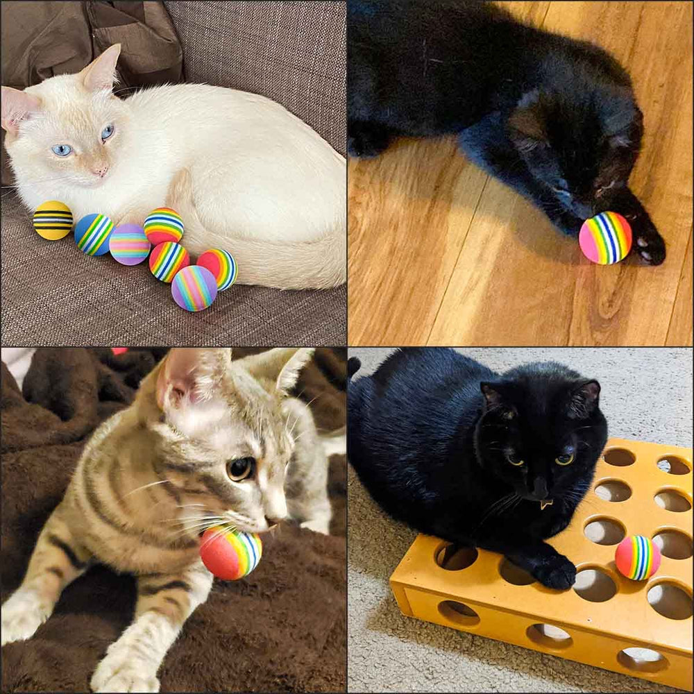 Balle Yuntop EVA jaune pour chat, facile à attraper et transporter.
