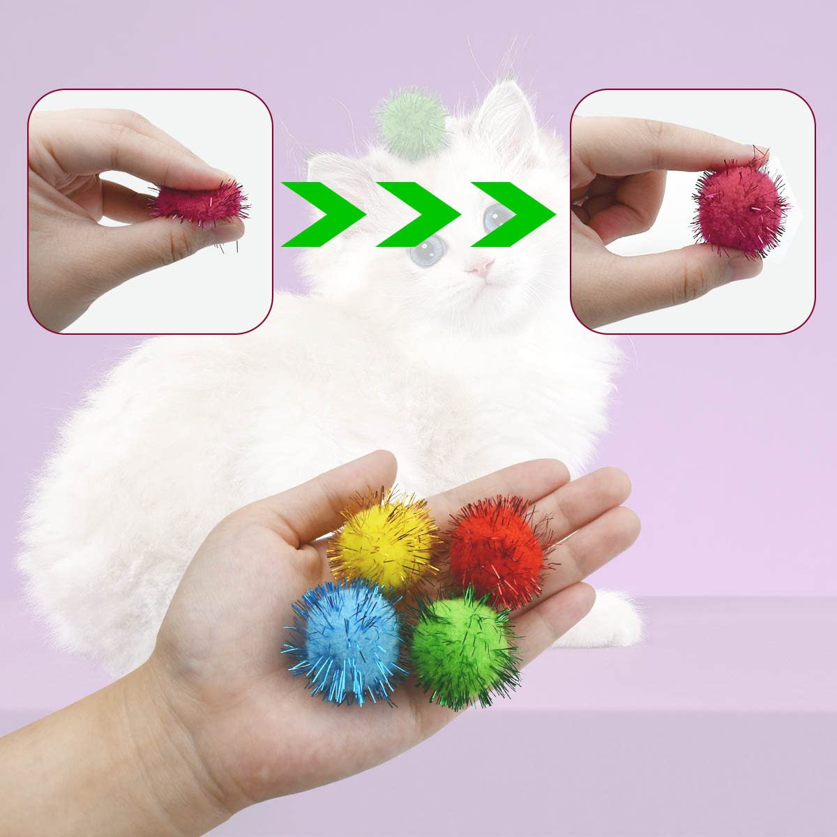 Jouets chat Yuntop boules scintillantes pour jeu interactif