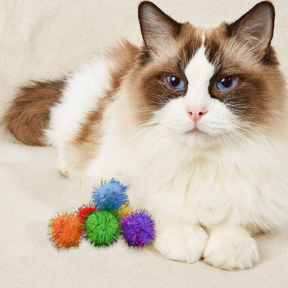 Boules paillettes Yuntop pour chat à battre et rouler