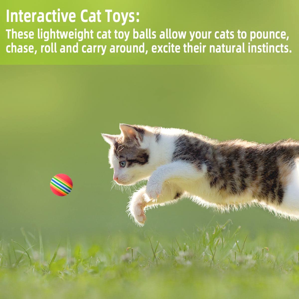 Jouet Yuntop pour chat, balle légère pour jeu intérieur et interaction.