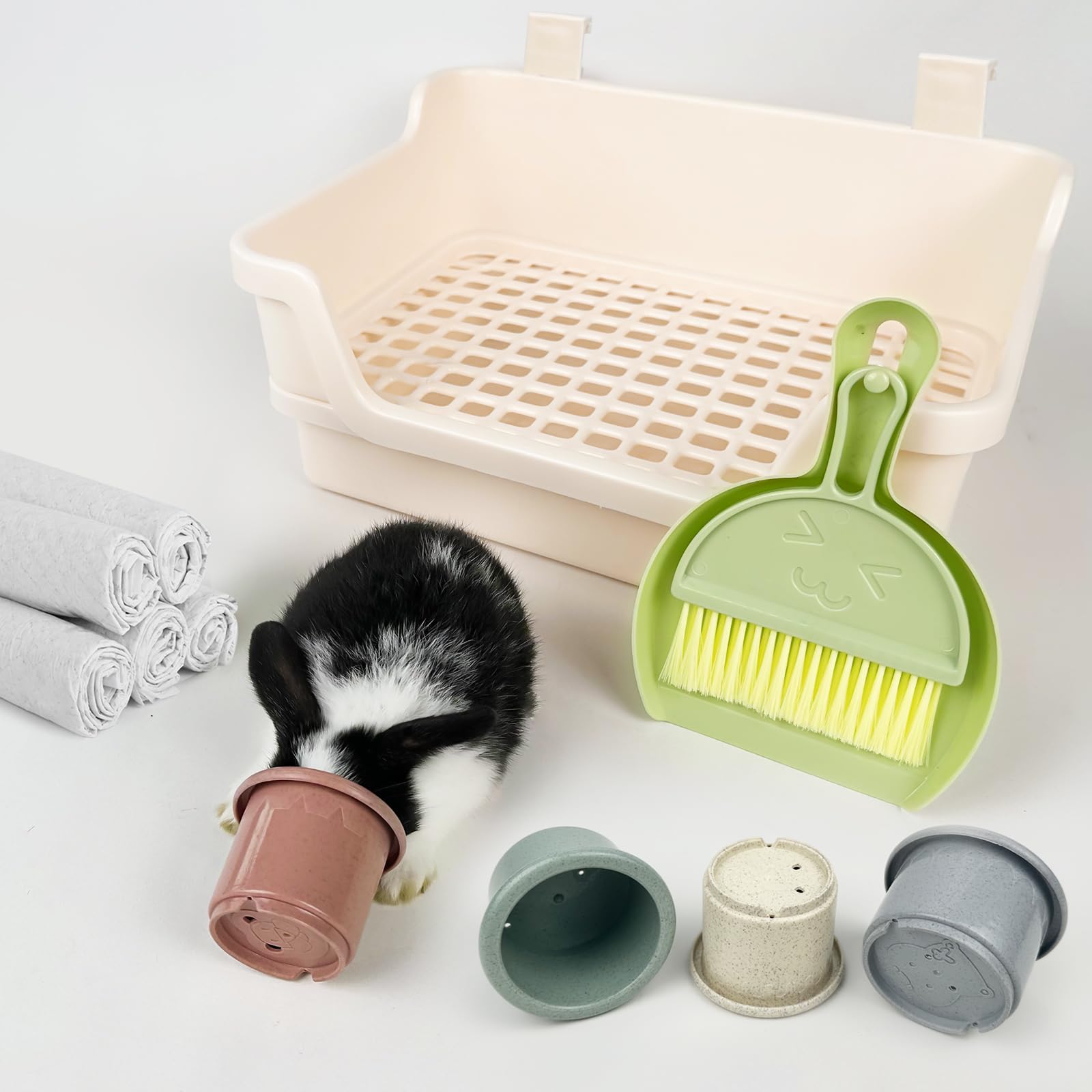 Yuoaes litière pour lapin – 4 jouets fournis pour stimulation.