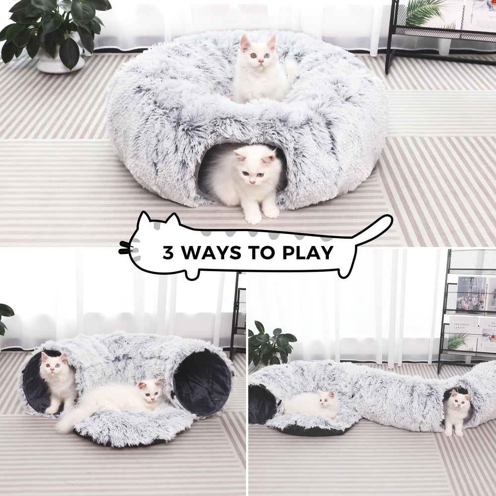 Le tunnel-chat-coussin-doux de YUYAFN apporte chaleur et confort lors des siestes.
