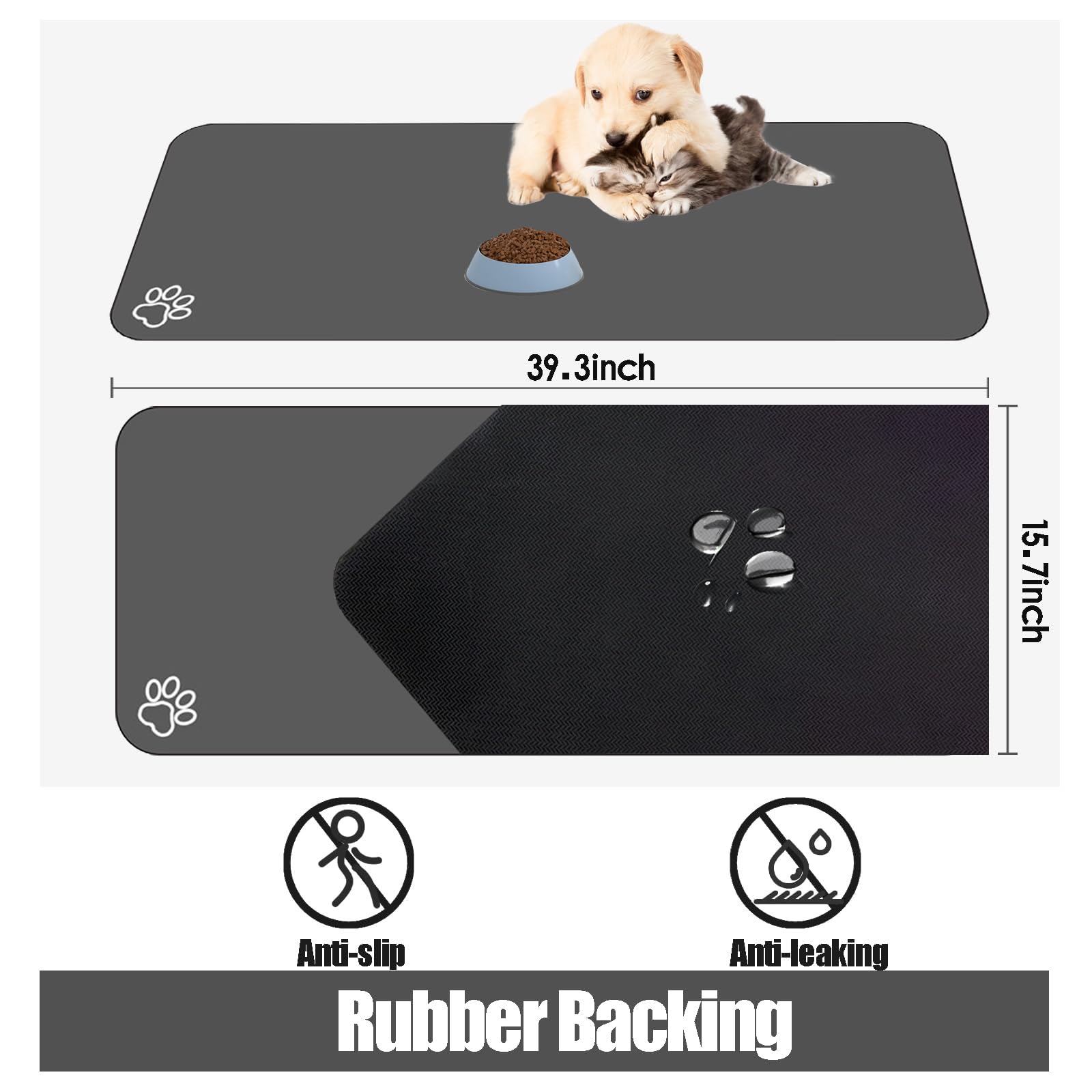 Tapis yuzshin absorbant-sechage-rapide, idéal sous deux bols.