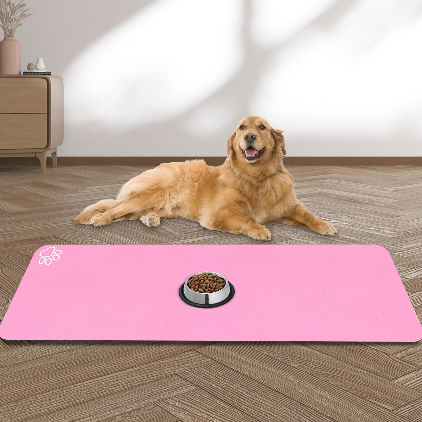 Tapis yuzshin grand pour chiens et chats, double bols pratique