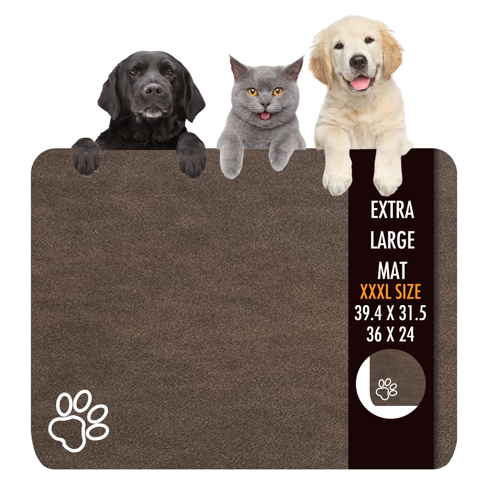 Tapis nourriture Yuzshin 36x24 : absorption rapide pour chien et chat.