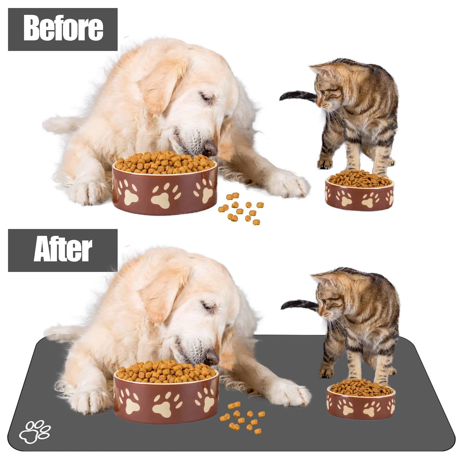 Tapis yuzshin pour alimentation chien grand, stabilité et propreté.