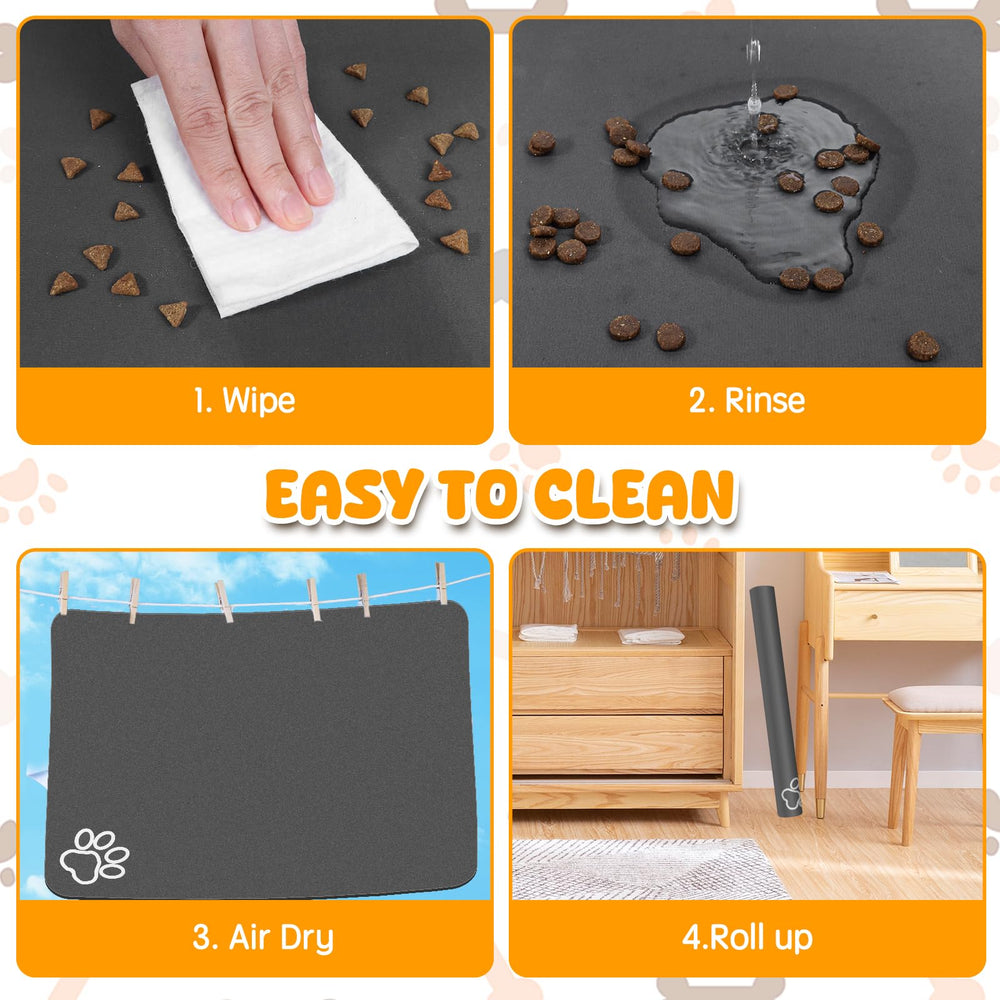 Rangement facile et roulable du tapis Yuzshin pour alimentation animale.