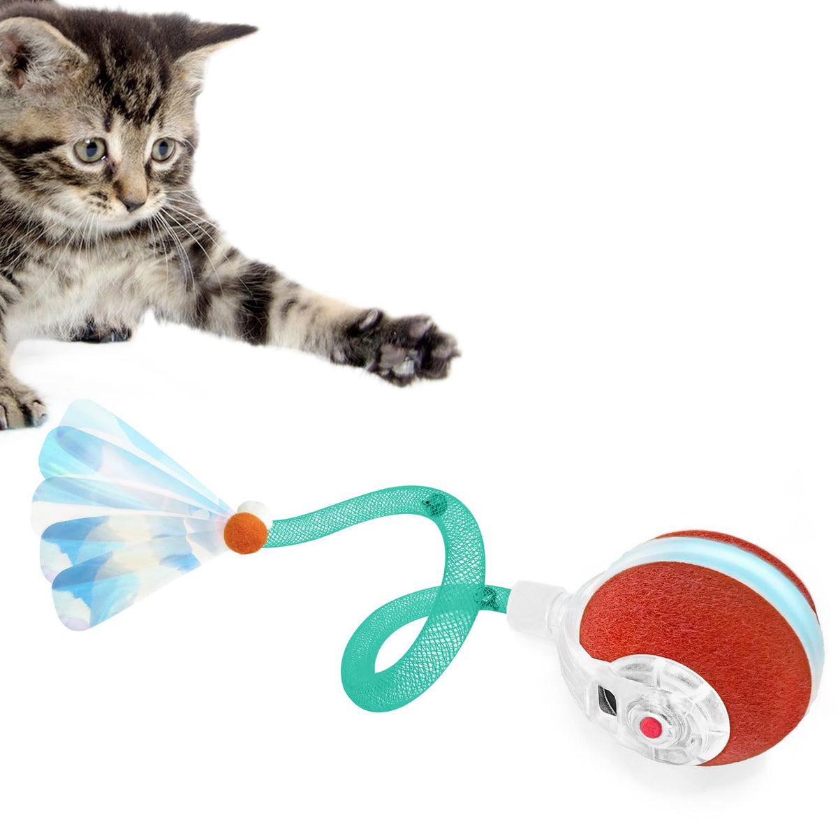 Boule interactive YVE LIFE pour chats d’intérieur, stimulation ludique.
