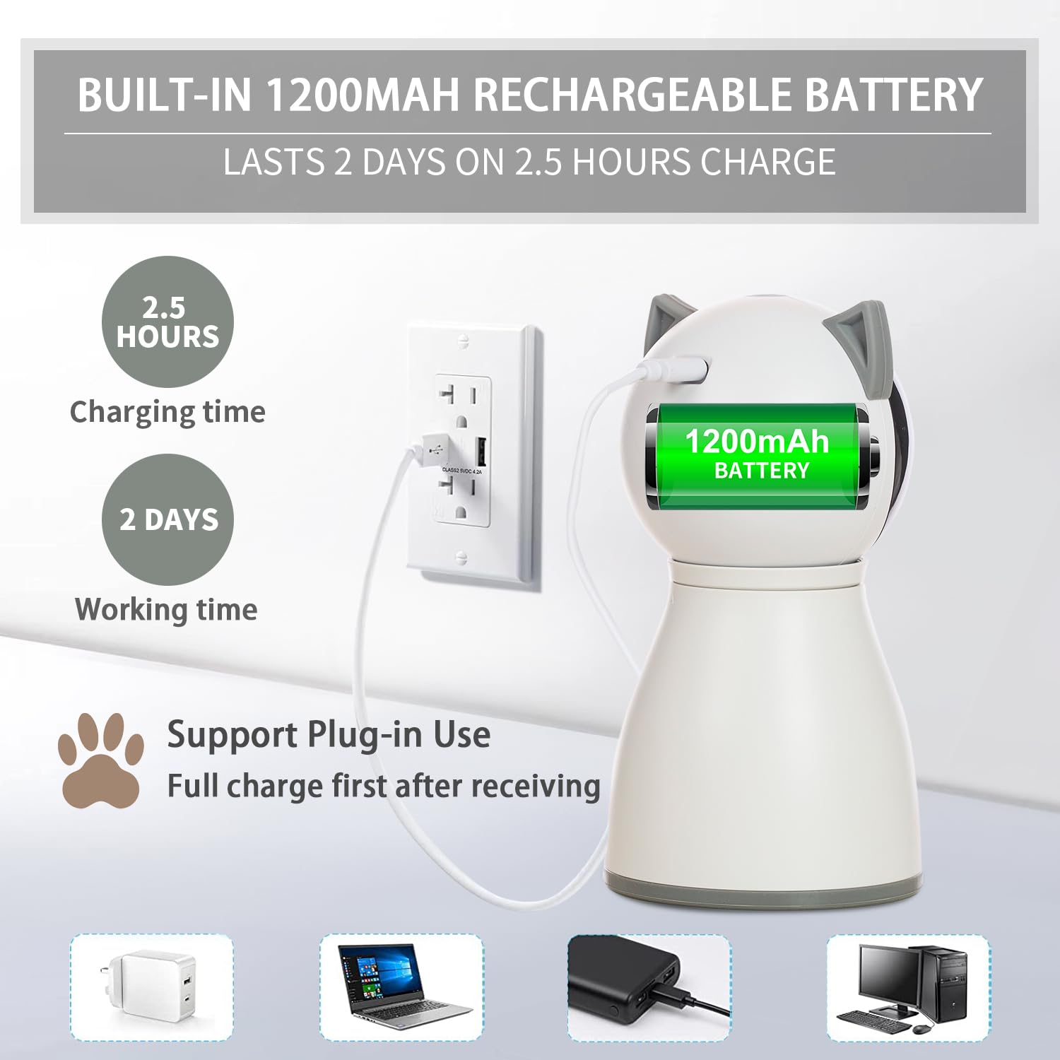Batterie rechargeable 1200 mAh YVE LIFE pour des sessions prolongées sans fil.
