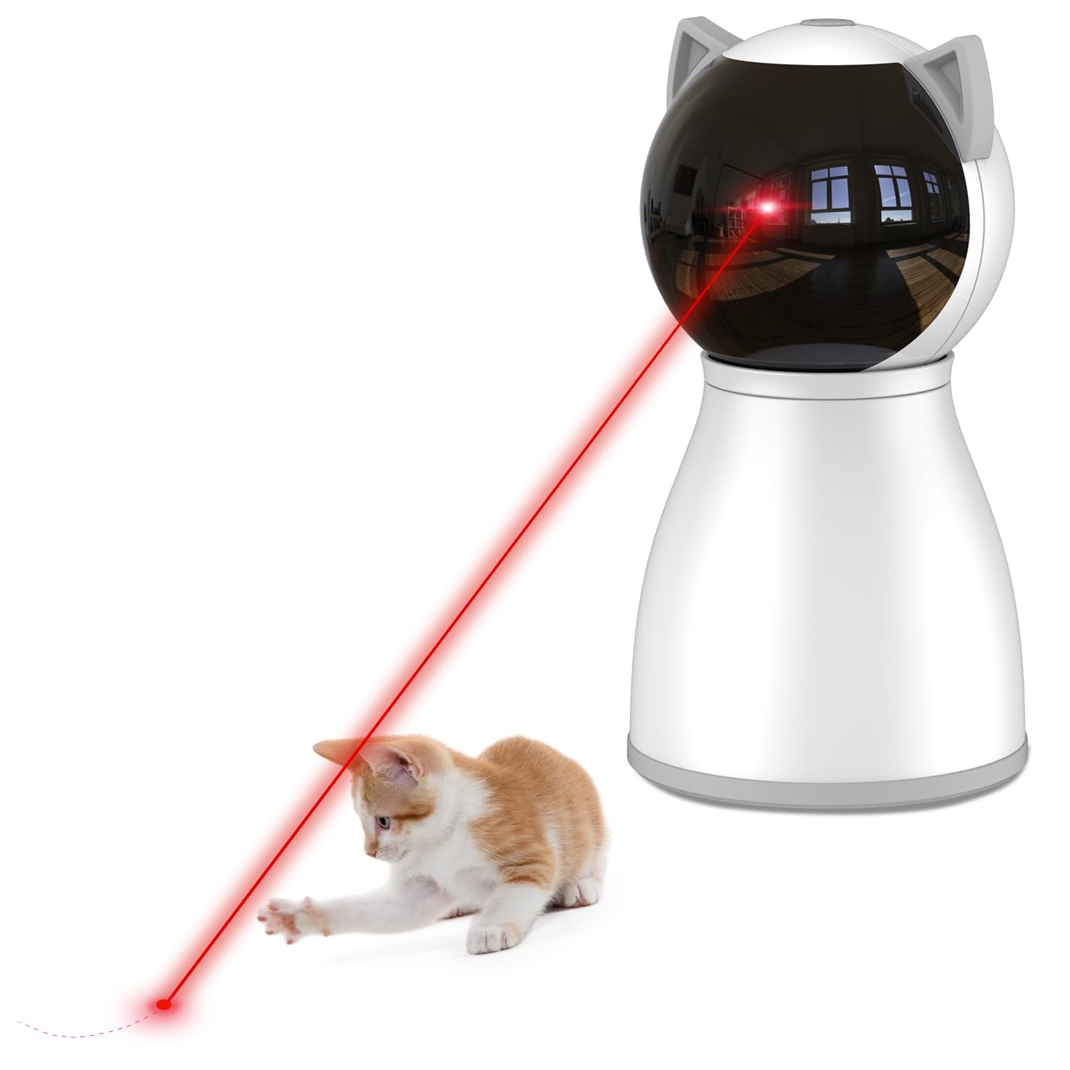 Jouet laser YVE LIFE : lumière aléatoire pour stimuler l'instinct de chasse des chats.