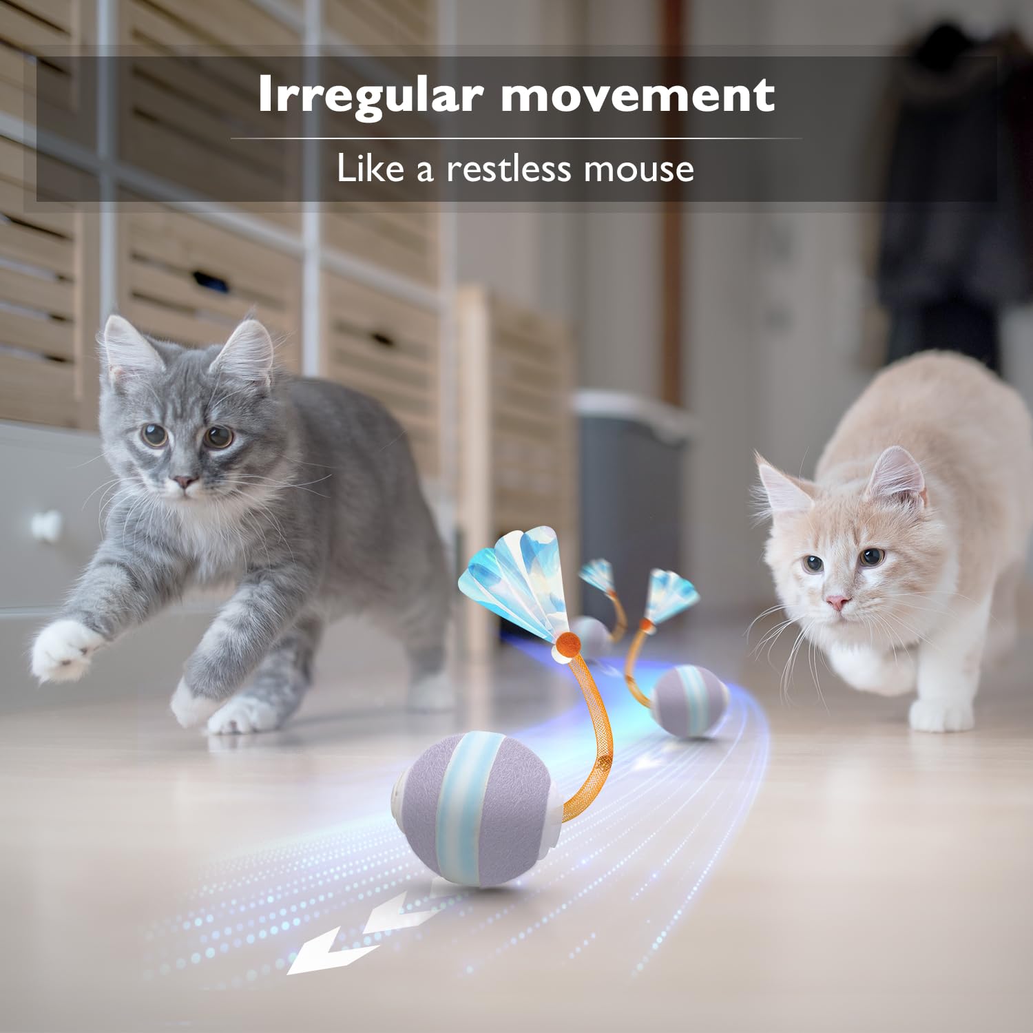 Queue élastique YVE LIFE, mouvement réaliste pour stimuler l instinct de chasse.