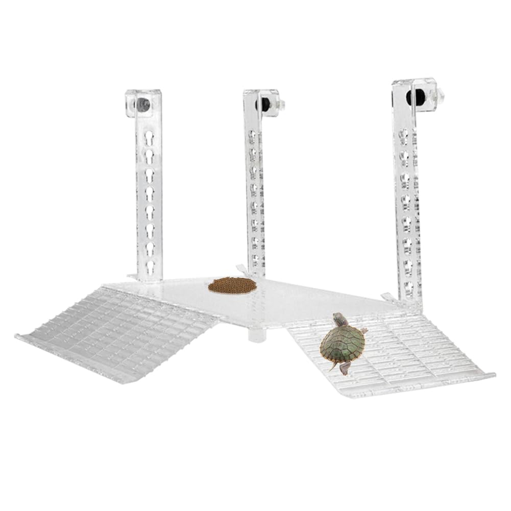 YXQ plateforme tortue suspendue en acrylique, idéale pour le repos et l'observation du terrarium.
