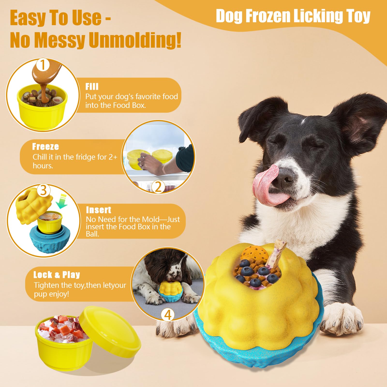 YZHDUXIU Design bleu et jaune attire l’attention du chien lors du jeu