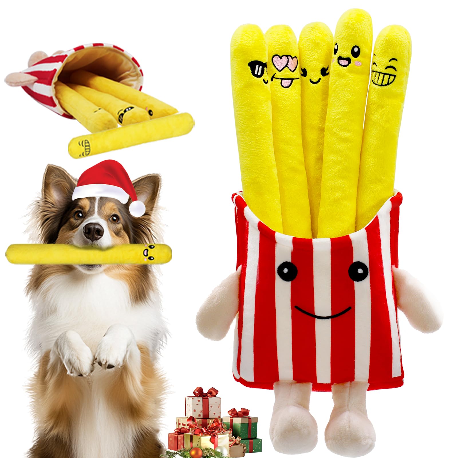 YZHDUXIU frite en peluche, ensemble festif, stimule le jeu quotidien des chiens.