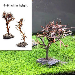 YZHZOM ensemble deux arbres-bonsai dans un support bois et roche.