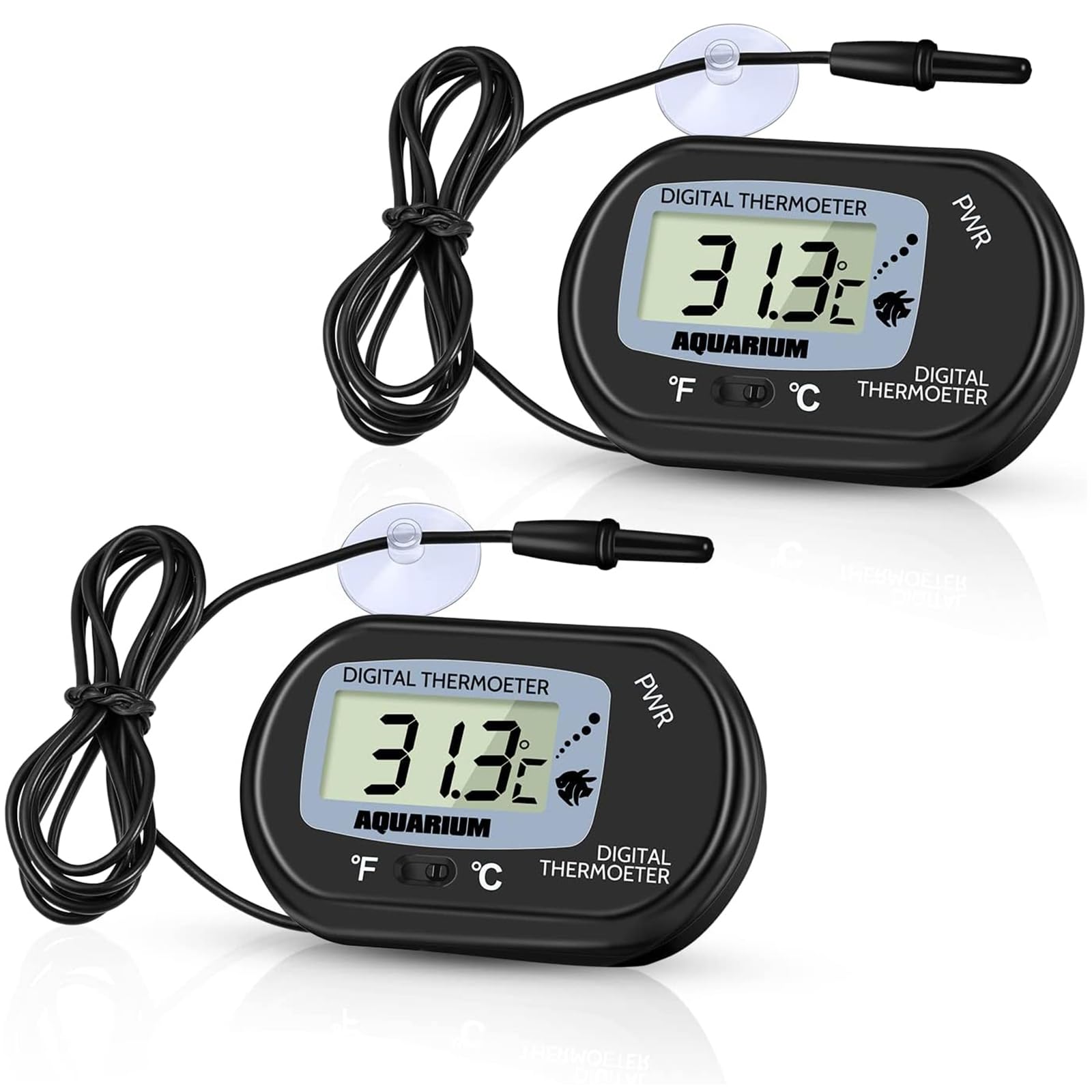 Zacro thermomètre d'aquarium avec grand écran LCD pour surveiller la température de l'eau.