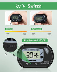 Zacro thermomètre utilisé avec ventouse pour fixation facile sur l'aquarium.