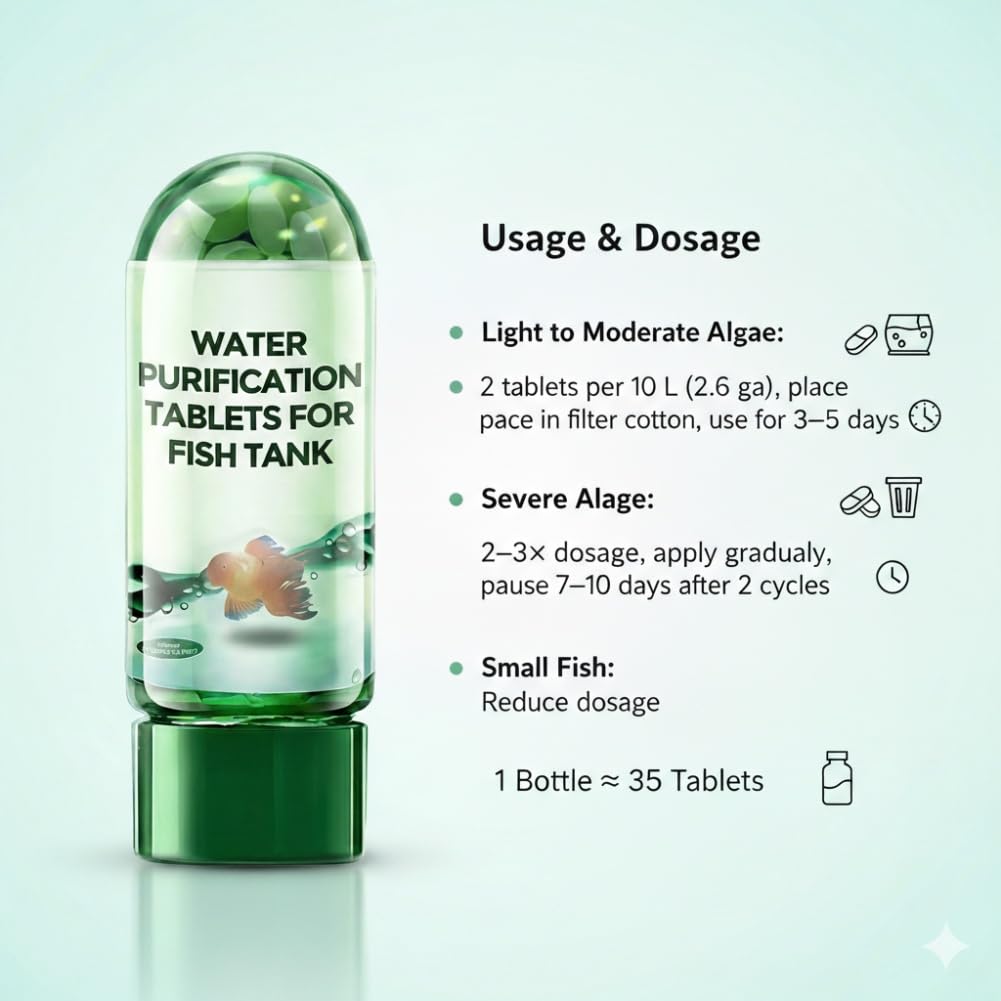 ZAIREG tablettes purification eau aquarium: réduction de la turbidité dans l'aquarium.