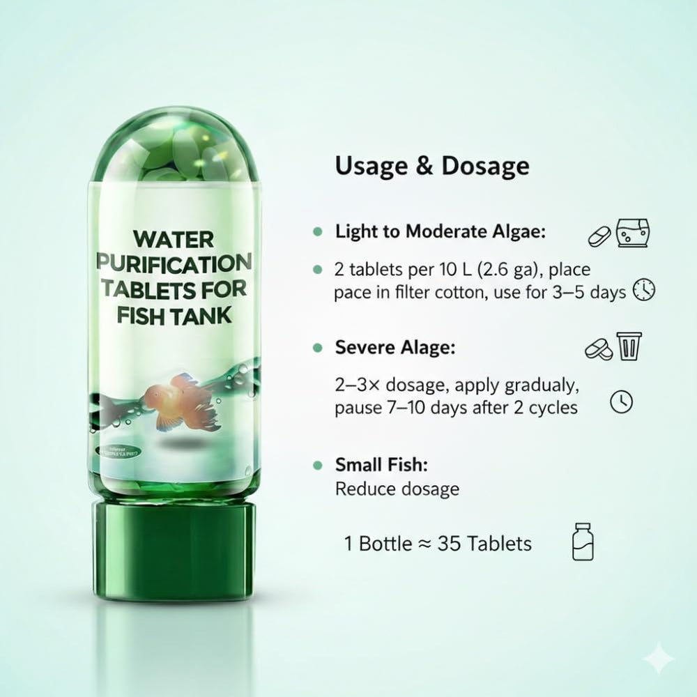 ZAIREG tablettes purification eau aquarium: réduction de la turbidité dans l'aquarium.