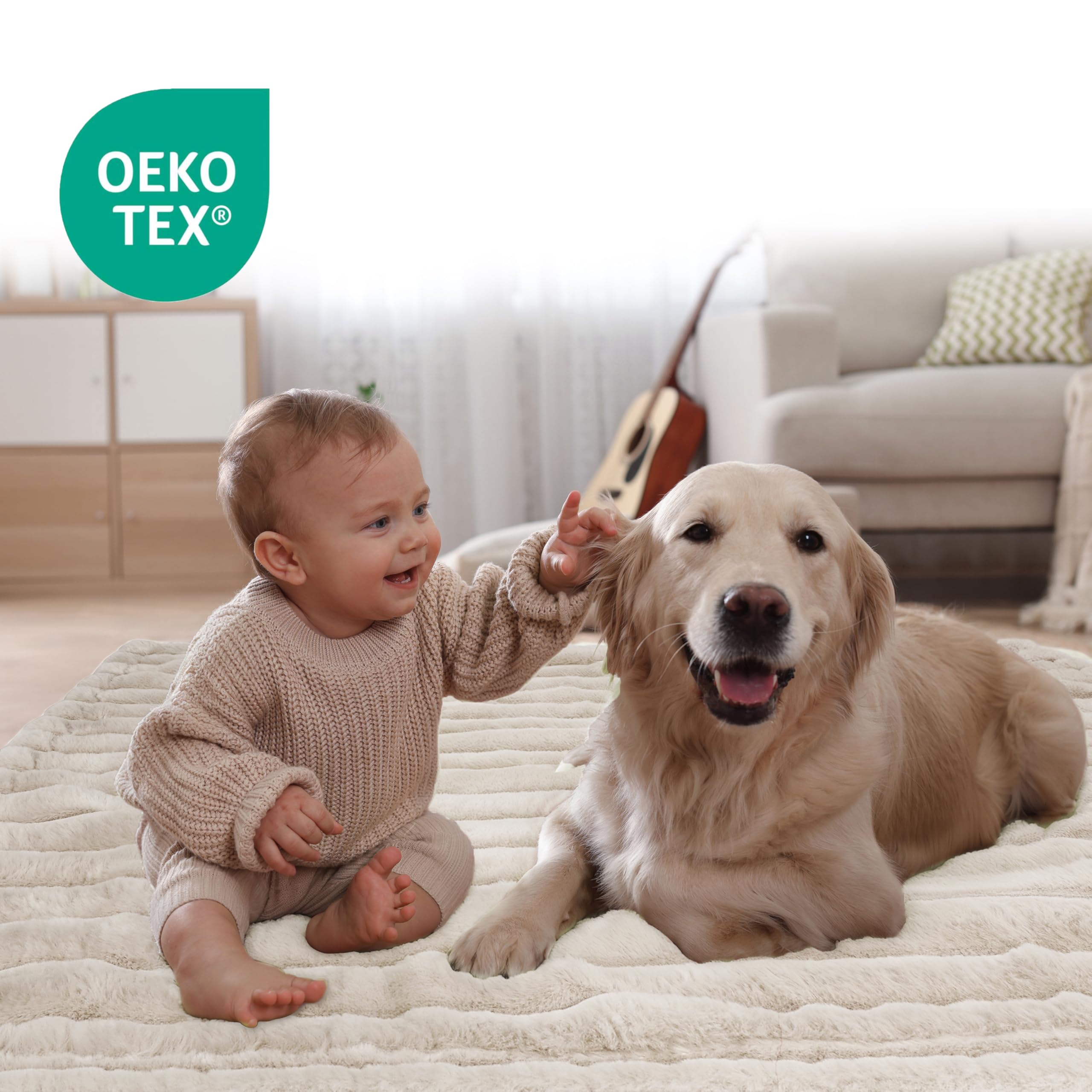 Dos en mink plush crème; chaleur confortable pour les soirées.