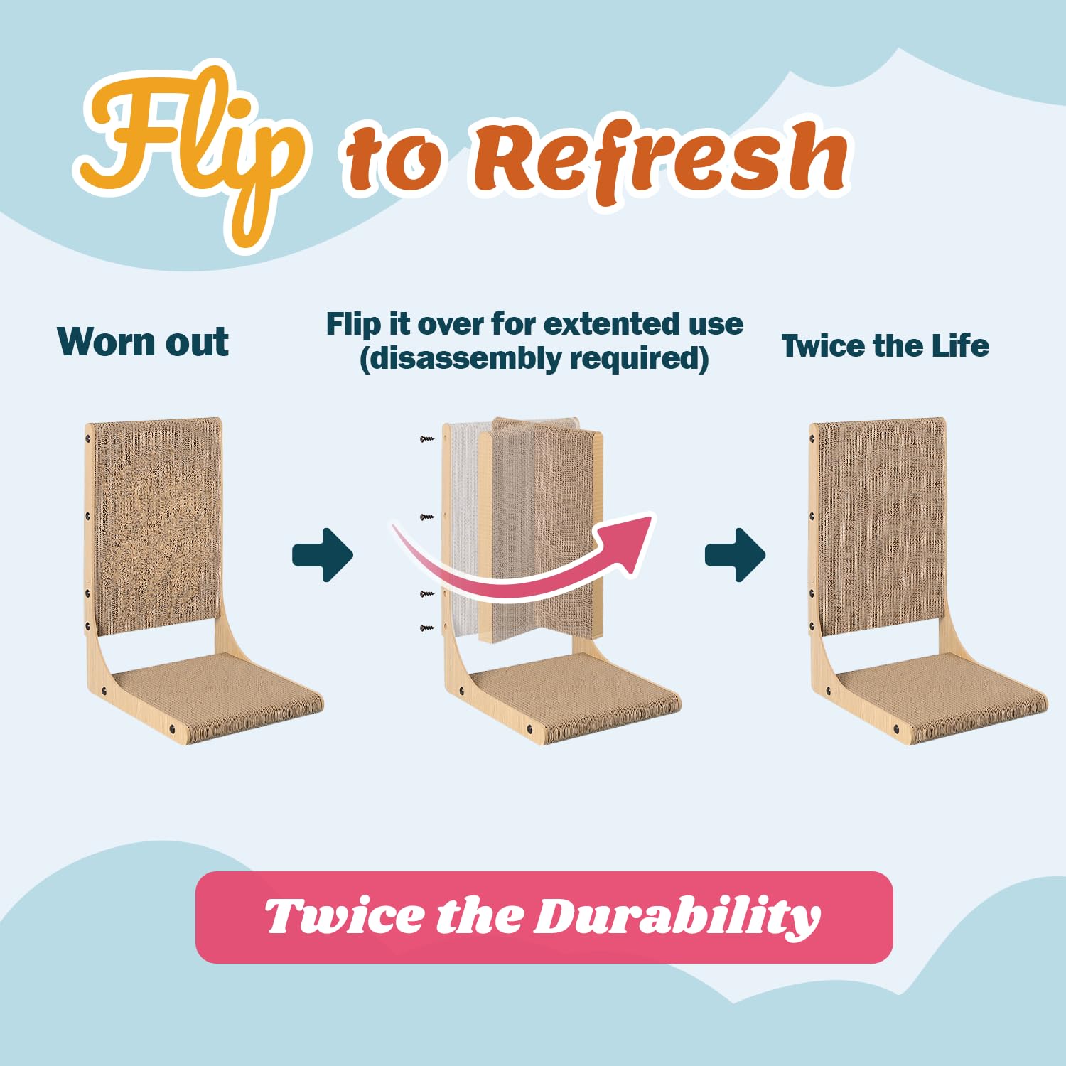Grattoir Zakkart moyen format en L vertical, pratique pour petits espaces.