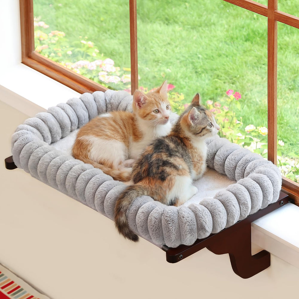 Zakkart SnugCloud: perchoir fenêtre bois et métal, repos ensoleillé et sûr