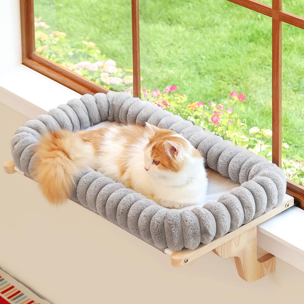 Zakkart SnugCloud perchoir-fenetre-bois-naturel, espace confortable près de la lumière