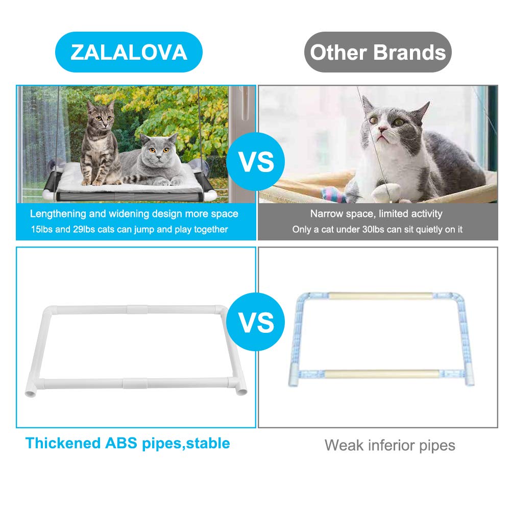 ZALALOVA siège-fenêtre chat: matériau PVC durable et facile à nettoyer