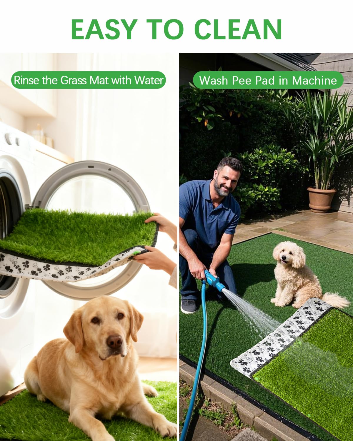 Zalhyrox tapis herbe absorption urine, capte rapidement les liquides