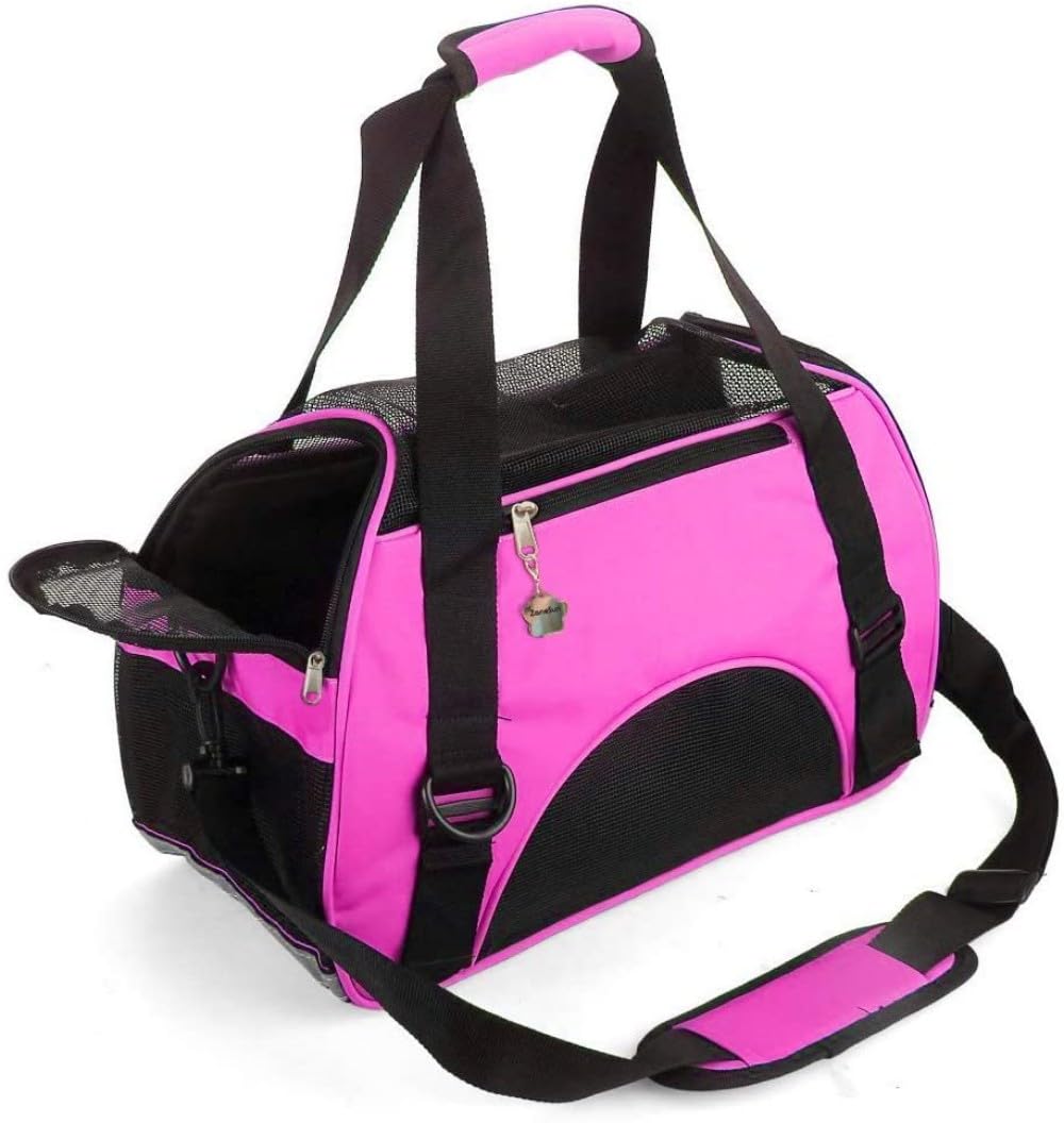 ZaneSun sac porteur chat rosered, vue extérieure, transport pratique pour petit animal.