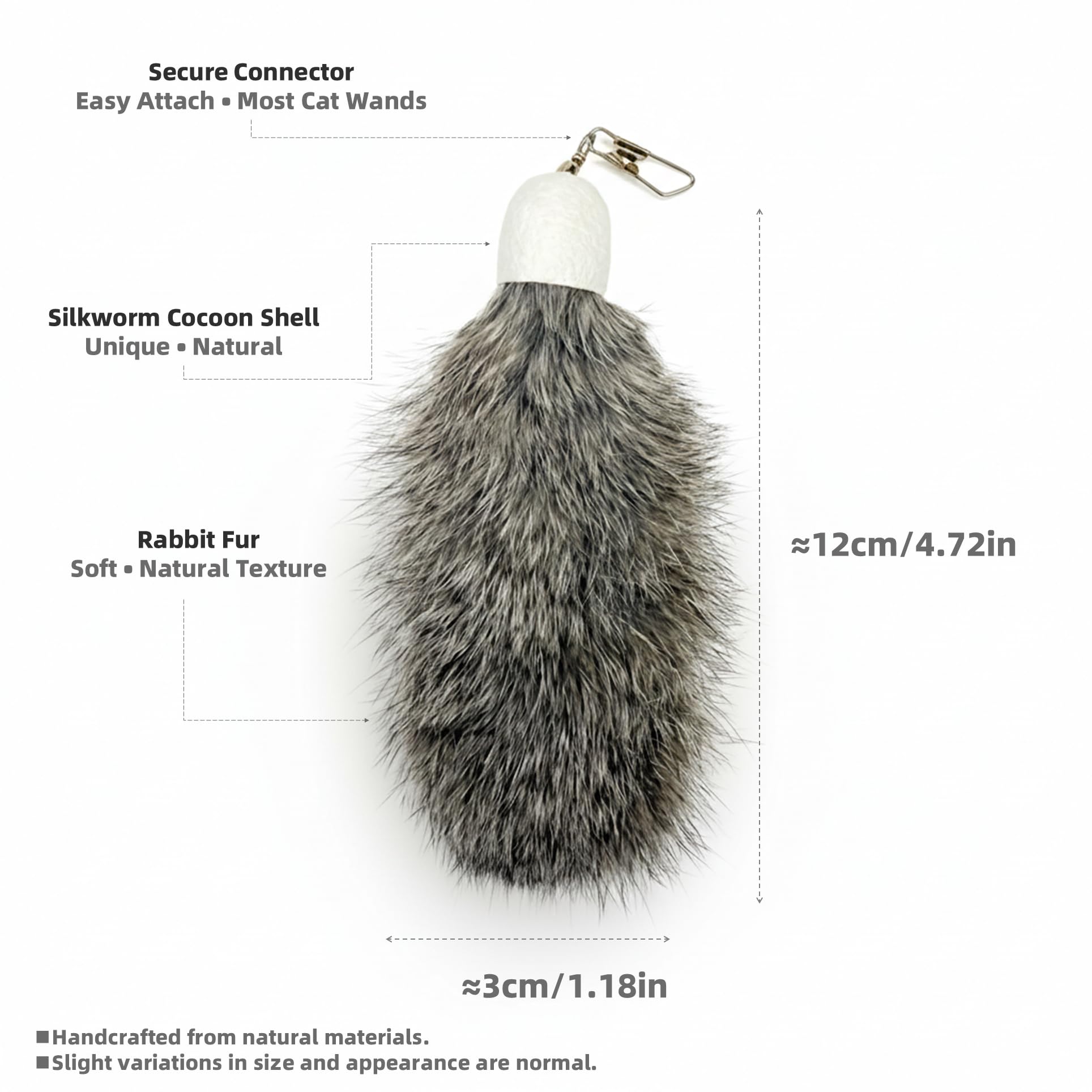 ZAYLUMO remplissage en poil de lapin naturel, texture douce pour le jeu quotidien.