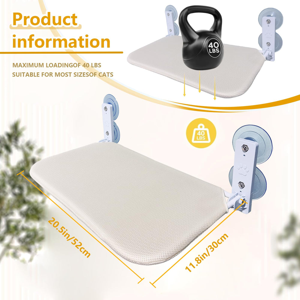 Hamac chat pliable ZBUQ pour fenêtre, installation rapide.