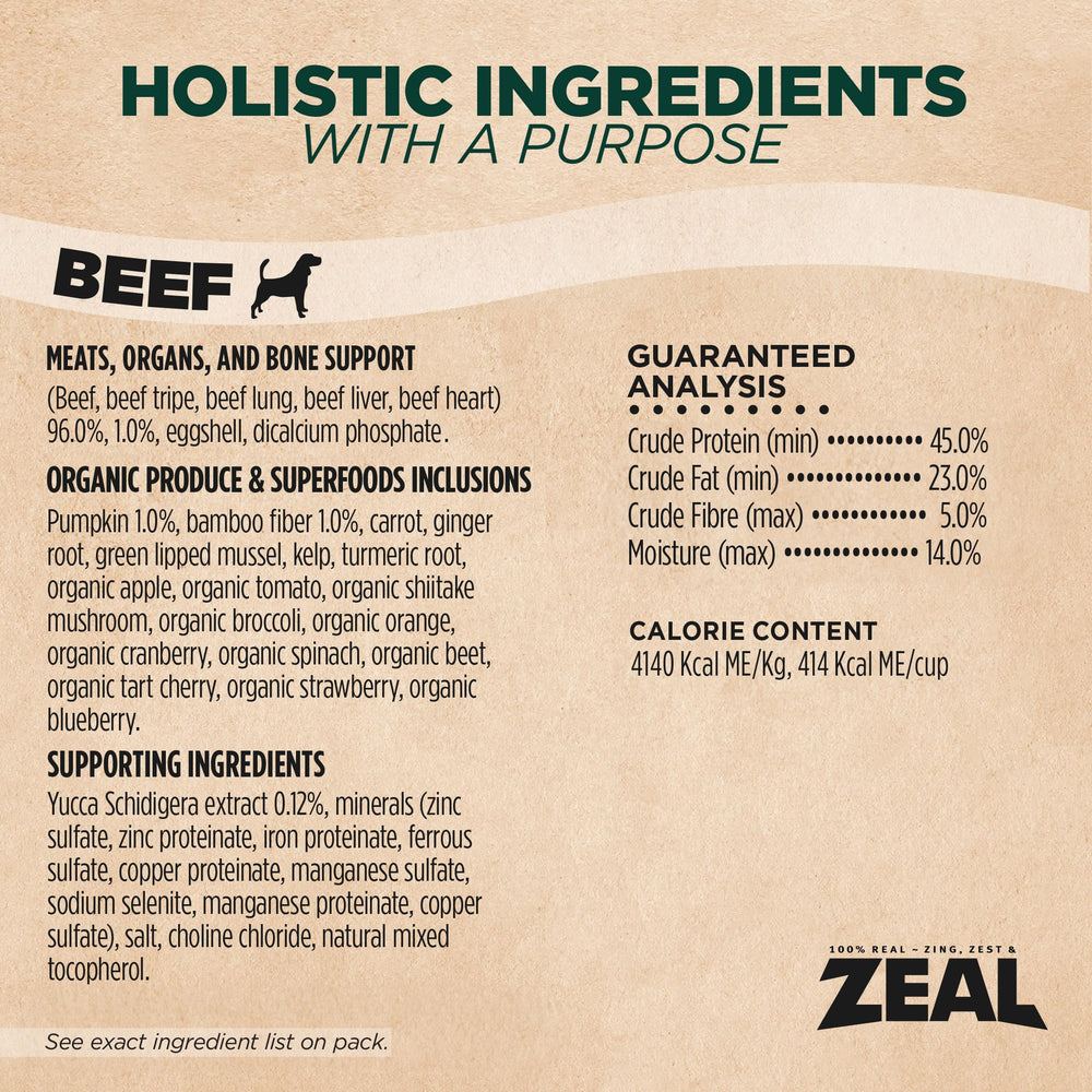 ZEAL bœuf-mixer-nourrissant : idéal comme mélange nourrissant ou topping.