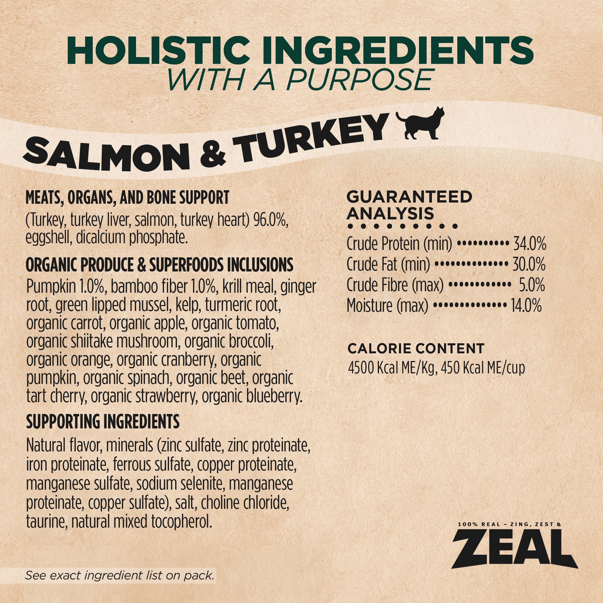 ZEAL Chat Canada, ingrédients naturels et qualité locale.